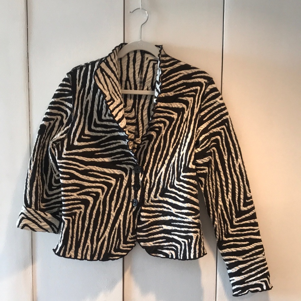 Reversible Black and White Animal Print Jacket